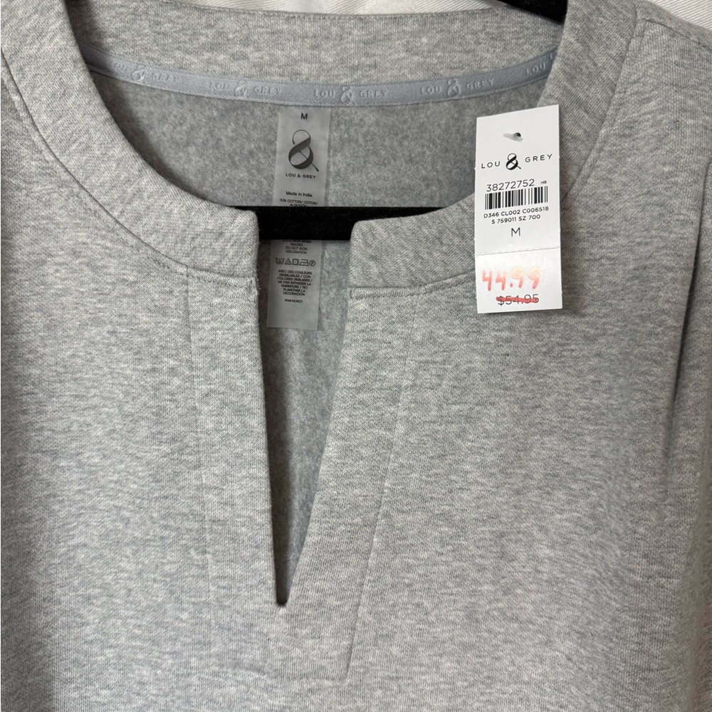 Lou & Grey Heather Gray Muscle Tee sweatshirt- Medium - Picture 2 of 4